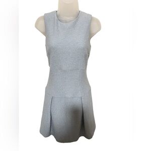 Ann Taylor 4 Wool Blend Mini Dress Pleated Powder Blue Sleeveless Mod Academia